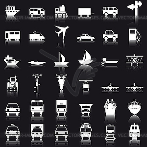 Transportation icons set - vector image