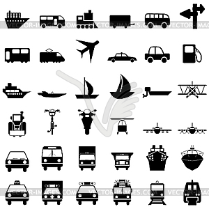 Transportation icons set - vector EPS clipart