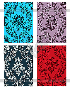 Seamless damask patterns set - vector image