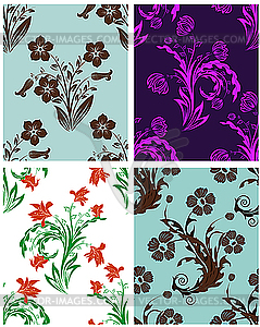 Seamless floral backgrounds set - royalty-free vector image