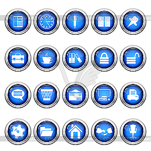 Business and office icons set - vector image