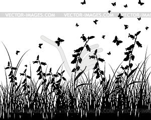 Meadow silhouettes - vector EPS clipart