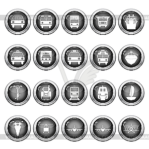 Транспорт - набор иконок - клипарт в векторном виде