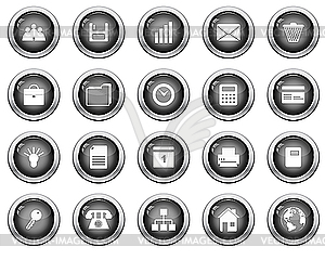 Business and office icons set - vector clipart