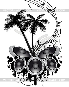 Musical grunge background - vector image