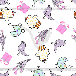 Greeting seamless pattern - vector clipart