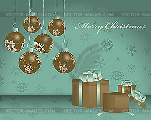 Retro Christmas (New Year) card - vector clip art