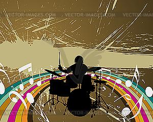 Rock group drummer - vector clip art