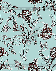 Seamless floral pattern - vector clipart