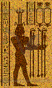 Egyptian hieroglyphs and fresco - vector clip art