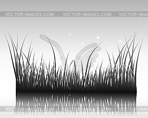 Grass on water - vector image