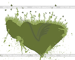 Grunge meadow silhouettes - vector clipart