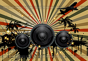 Musical grunge background - vector clipart / vector image