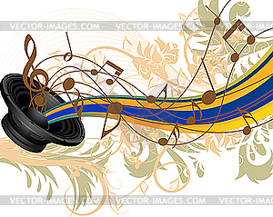 Musical grunge background - vector image