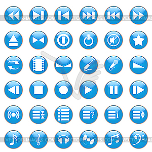 Music icon set - vector image