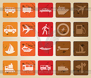 Transportation icons set - vector EPS clipart