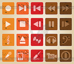 Musical icons set - vector image