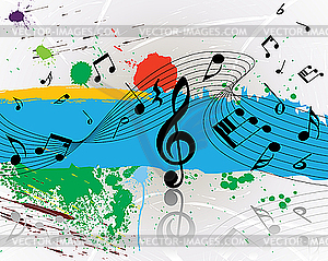 Grunge music notes - vector clipart