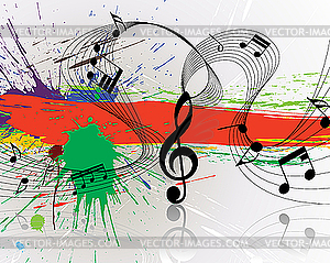 Grunge music notes - royalty-free vector clipart