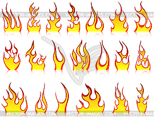 Fire icon set - vector clip art