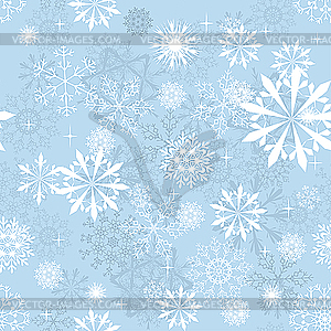 Seamless snowflakes background - vector clipart