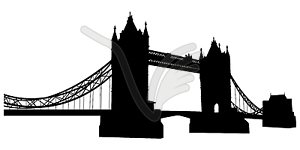 Bridge tower silhouette - vector clipart