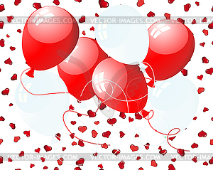 Balloons on hearts - vector clip art