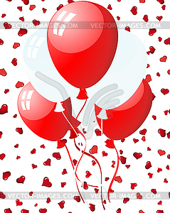 Balloons on hearts - vector clipart