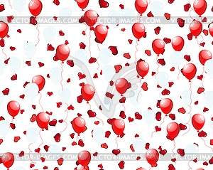 Balloons on hearts - color vector clipart