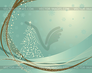 Ретро рождественская открытка - векторная иллюстрация