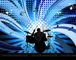 Rock group drummer - royalty-free vector clipart