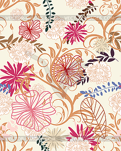 Seamless floral pattern - vector clipart