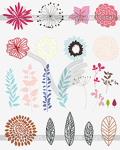 Flowers set - vector clip art