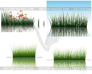 Grass on water - royalty-free vector clipart
