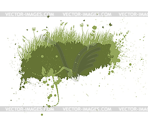 Grunge meadow silhouettes - vector image