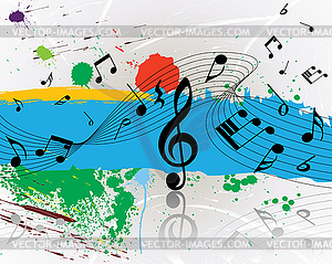 Grunge musical notes - vector image