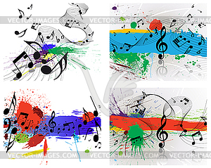 Grunge musical notes set - vector clip art