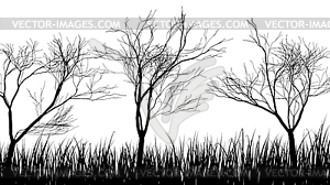 Meadow silhouettes - royalty-free vector image