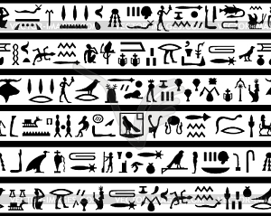 Seamless hieroglyphs - vector image