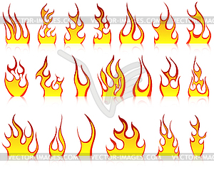 Fire icon set - vector clipart