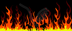 Flame horses - vector image