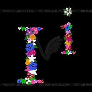 Floral letter - vector clipart