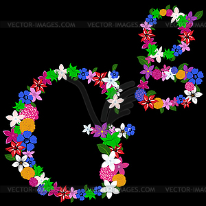 Floral letter - vector image