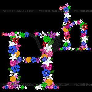 Floral letter - vector EPS clipart