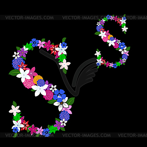 Floral letter - royalty-free vector image