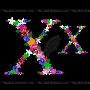 Floral letter - vector clip art