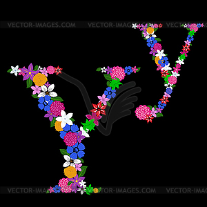 Floral letter - vector clipart