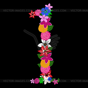 Floral numeral - vector clip art