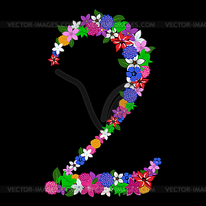 Floral numeral - vector clipart