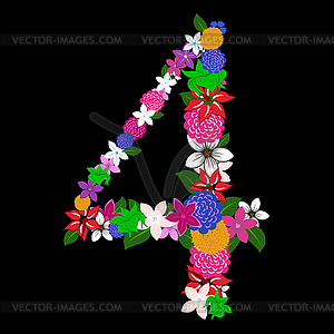 Floral numeral - vector image